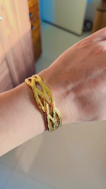 Interwoven Gold Cuff Bracelet