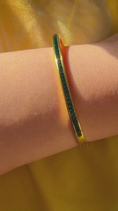 Emerald Sleek Bracelet (Gold)