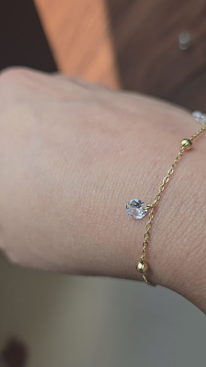 Radiant Charm Droplet chain Bracelet (Gold)