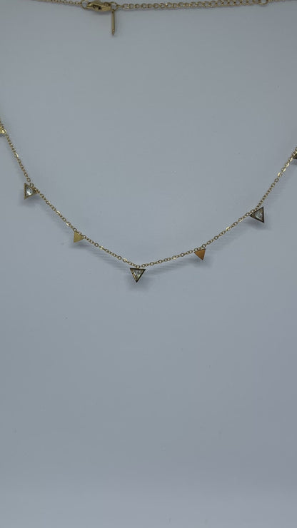 Geometric Sparkle Necklace (Gold)