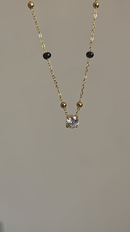 Midnight Spark Drop Mangalsutra Necklace (Gold)