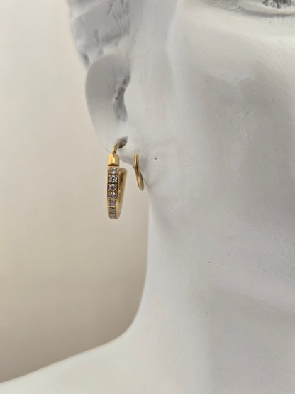 Sparkling Spiral Huggie Earrings (Gold)
