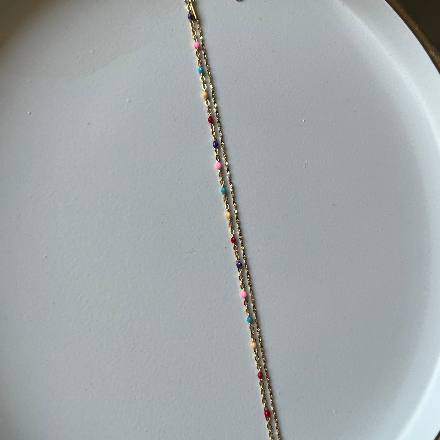 Confetti Beads chain Bracelet (Gold)