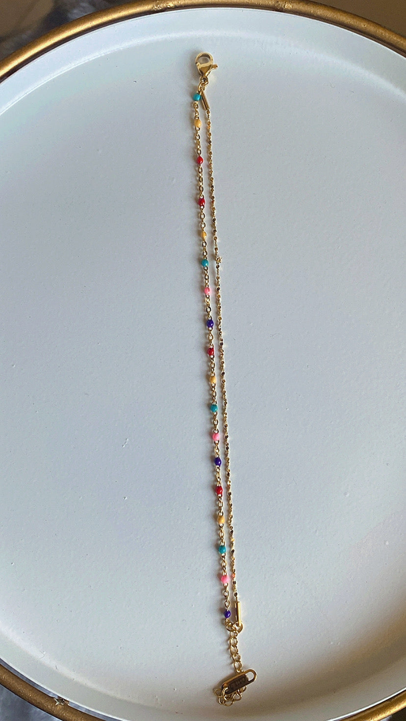 Confetti Beads chain Bracelet (Gold)
